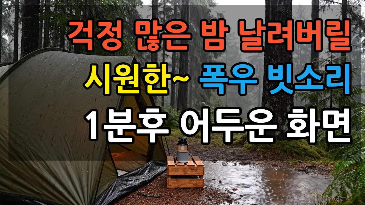 불면증에 잠안올때  빗소리로 걱정 내려놓고 마음을 비우는 잠잘때 듣는 빗소리