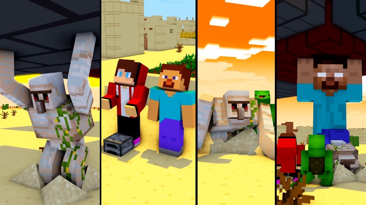 The Dark Twins Minecraft  | Steve And Mikey & JJ Running Away From Cosmic Golem | The Dark Twins