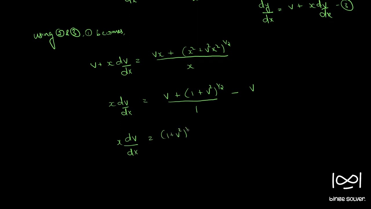 Q108 Solve xdy - ydx = (x^2+y^2)^1/2 dx