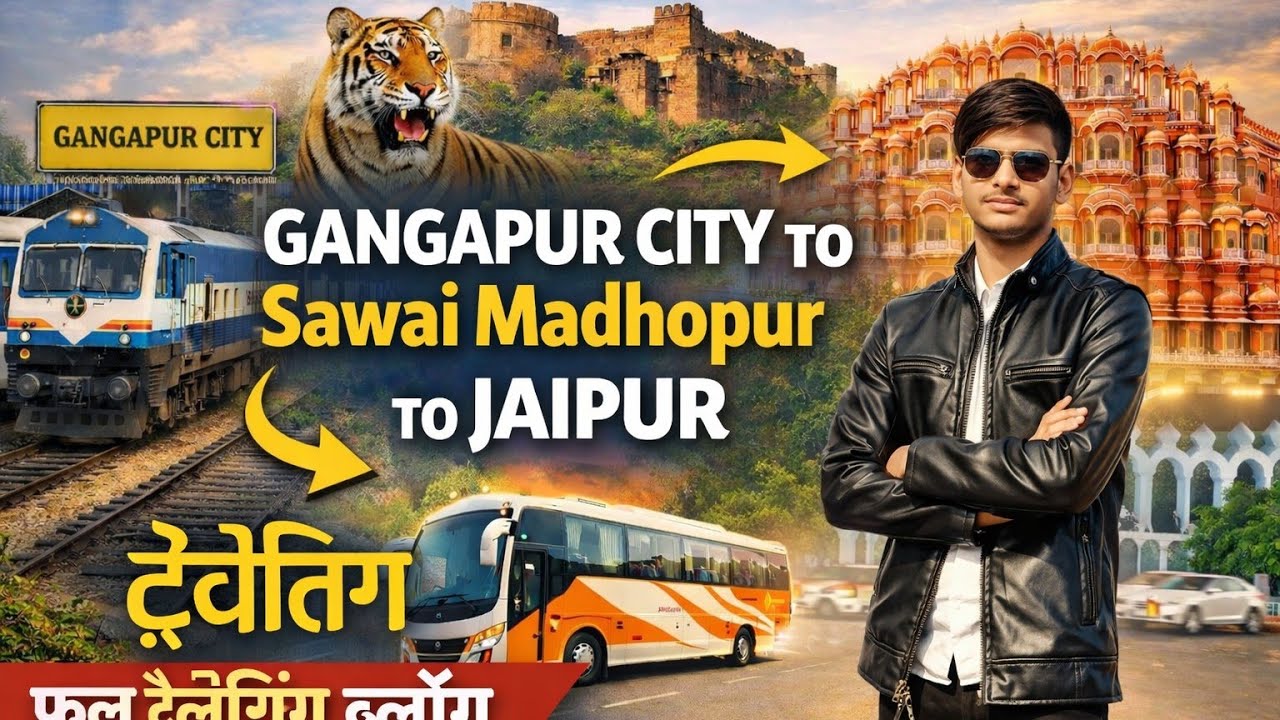 Gangapur City to Sawai Madhopur to Jaipur | Full Traveling Vlog | Rajasthan Travel Journey 🚆🚌 #vlog 