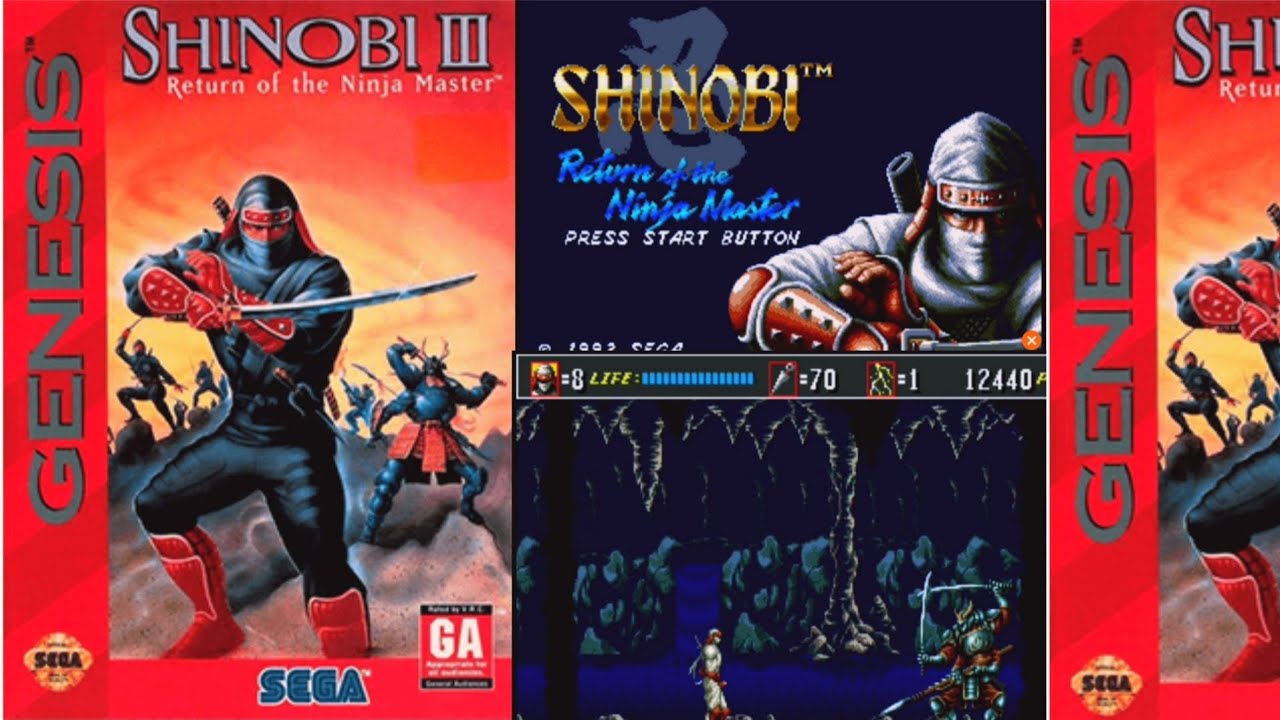 | SHINOBI 3 RETURN OF THE NINJA MASTER  | GAMEPLAY  | SEGA GENESIS |