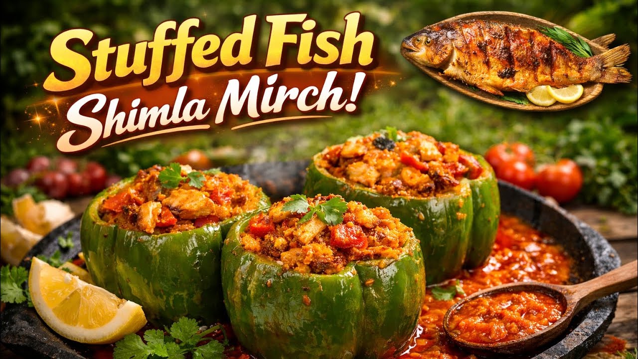  Weakened me kya bnaye |Juicy & Crispy Stuffed Fish | Fish in Capsicum | sunday special | #food