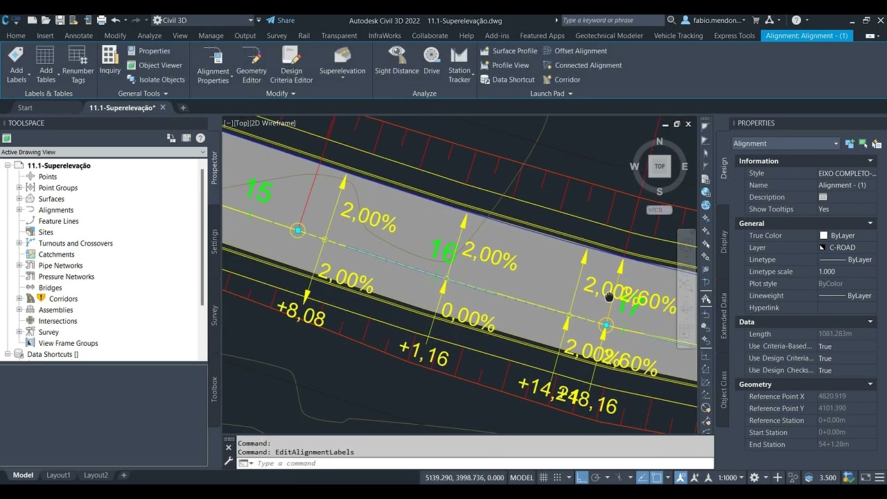 11.1-Criando e Aplicando Superelevação no Civil 3D