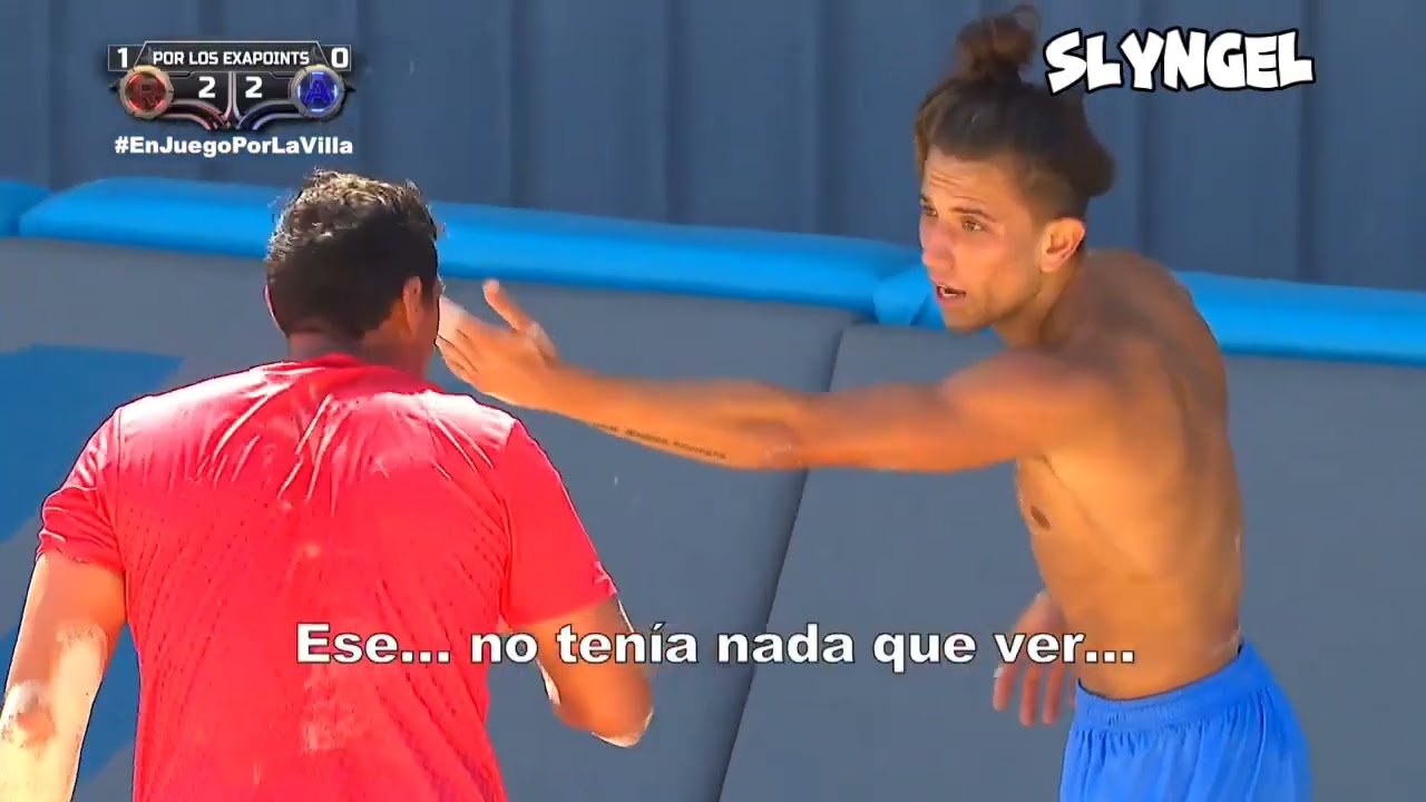 Encontronazo de Andr&eacute;s y Heliud en el Exaball