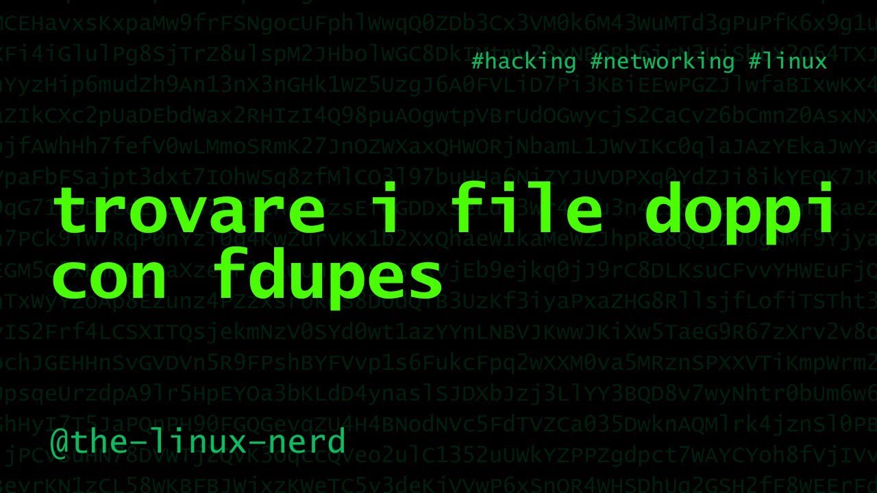 GNU/Linux: trovare i file doppi con fdupes