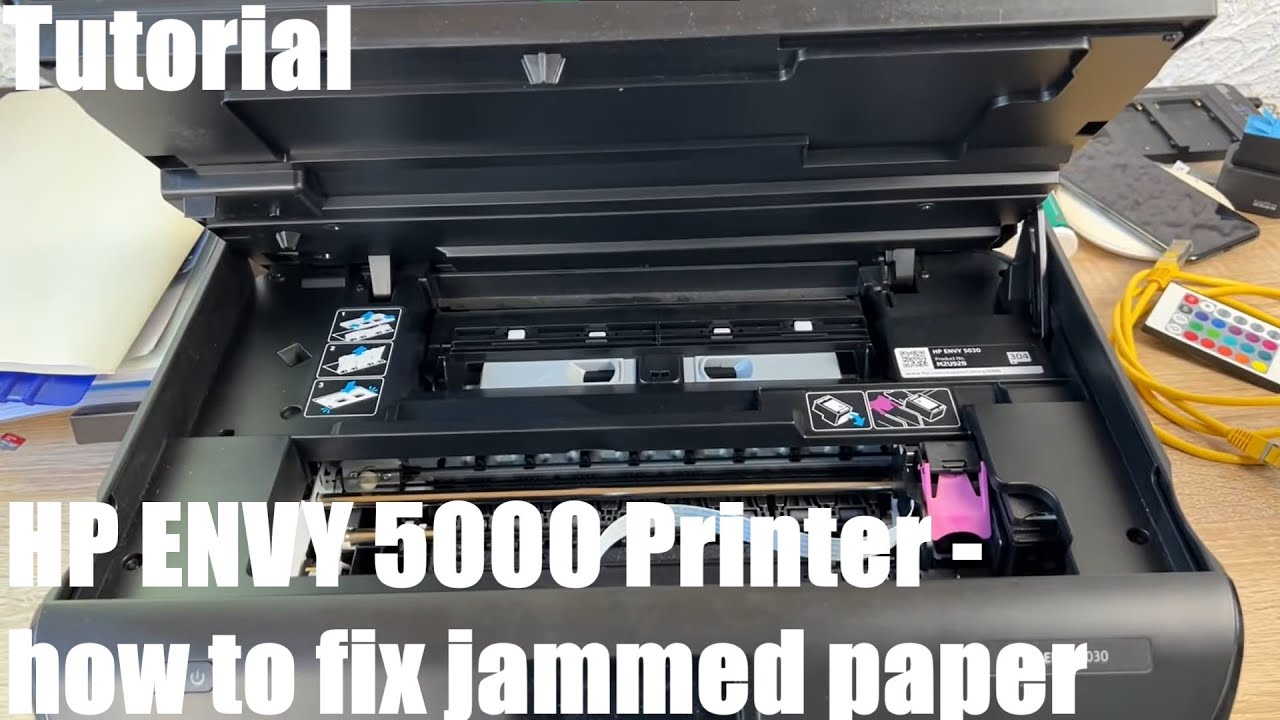 How to fix jammed paper inside your HP ENVY 5000 series (5030) Multifunction Printer DIY