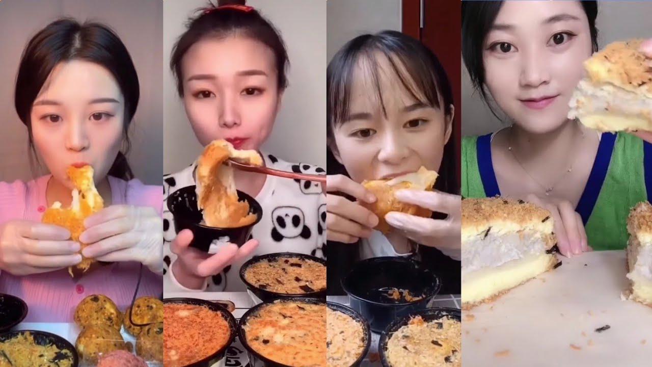 [ASMR] MEAT FLOSS XIAO BEI & DA BEI 肉松小贝 // *Subtitled* Chinese Dessert Mukbang 디저트 먹방 吃播