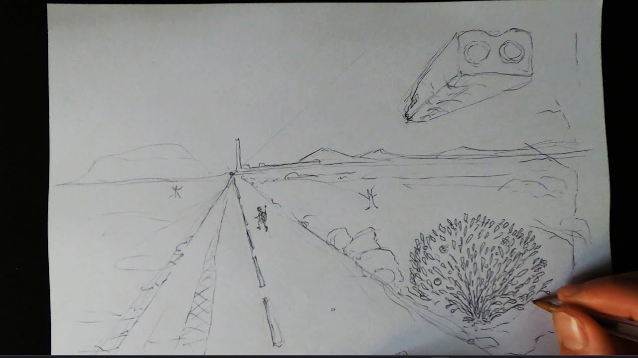 POV Drawing with Pen – Surreal Landscape · 1/5