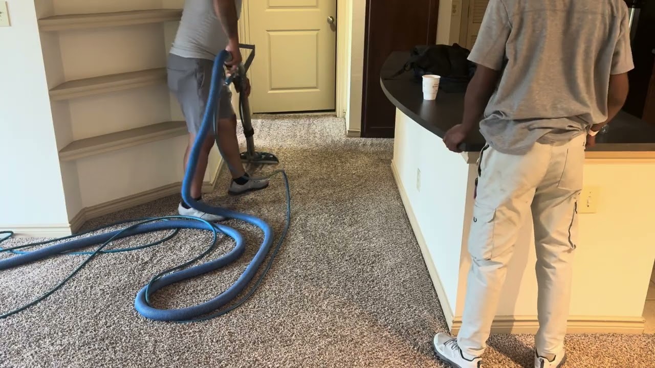 Scratching the Odor out a carpet | carpet raking 