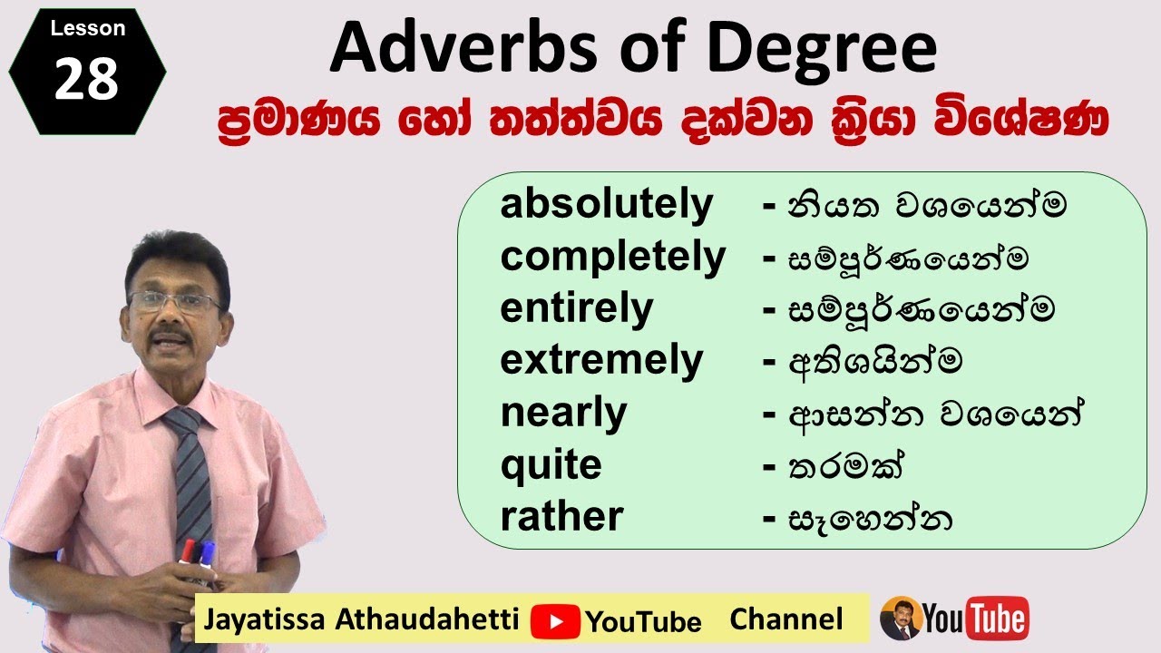 Let's Speak English Lesson 28 | Adverbs of Degree | ප්‍රමාණය  ක්‍රියා විශේෂණ