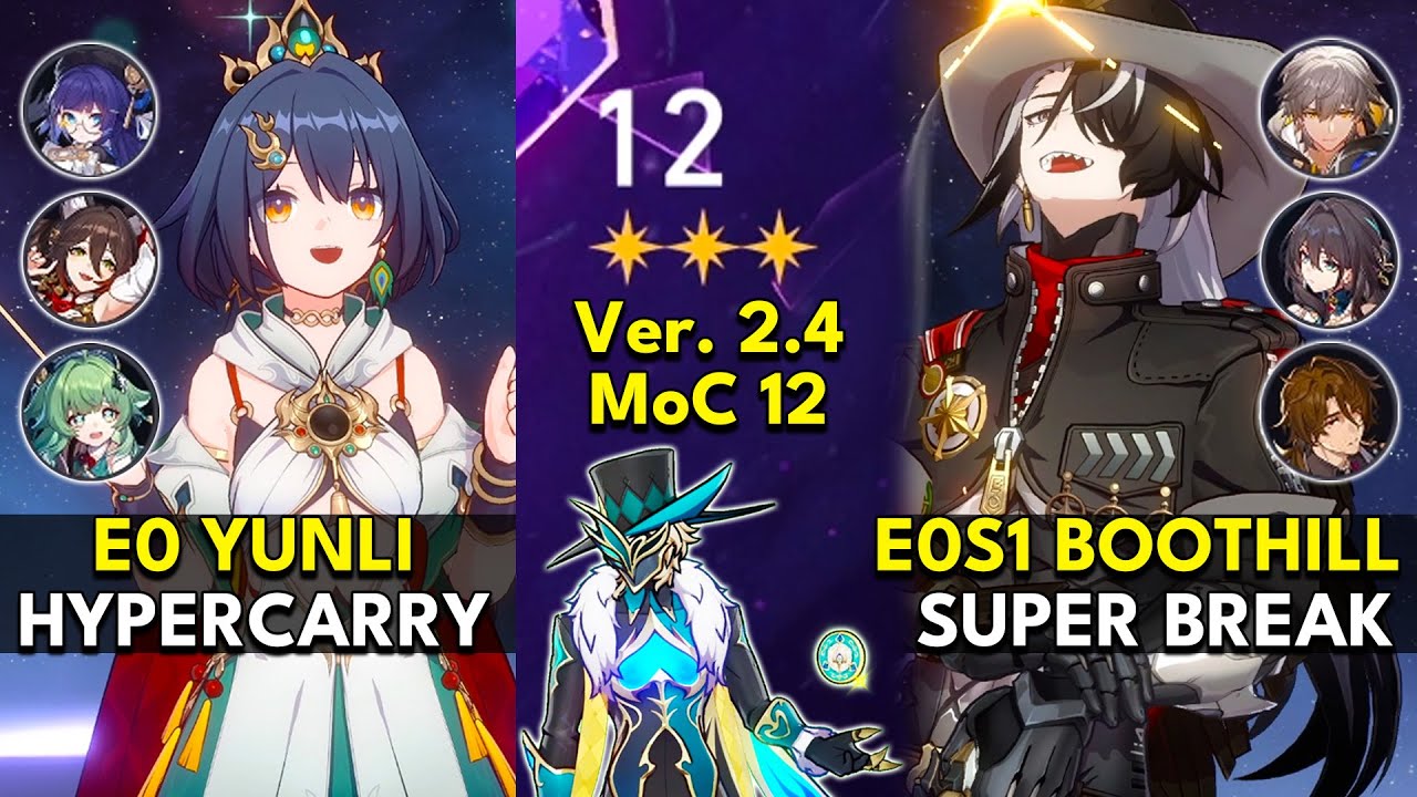 E0 Yunli Hypercarry & E0S1 Boothill Super Break |Memory of Chaos Floor 12 3 Stars |Honkai: Star Rail