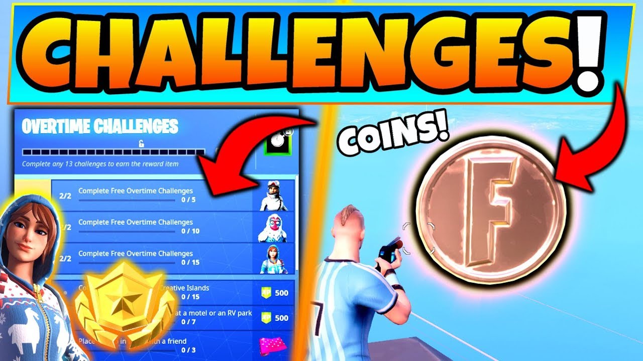 Fortnite OVERTIME CHALLENGES GUIDE! + Coins, Motel, and RV Park Locations! (Battle Royale Update)