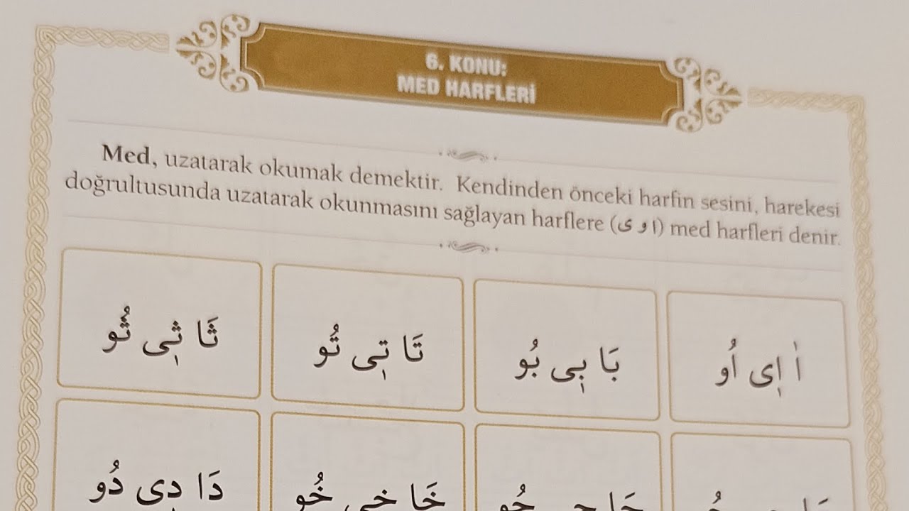Sayfa 18 (yeni), 12. ders (eskicüz)Med harflerin tümü, 6. Konu#elif-bâcüzü