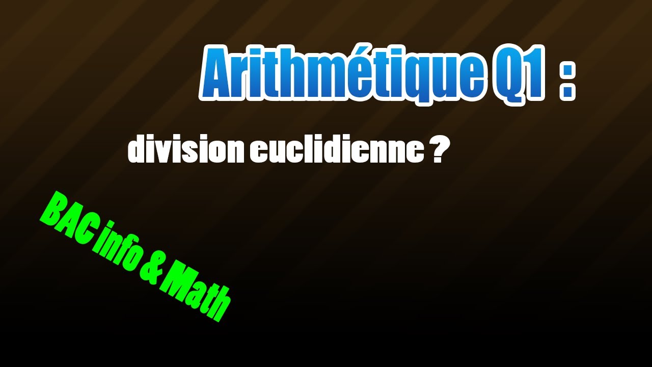 01_arithmétique : division euclidienne PGCD PPCM
