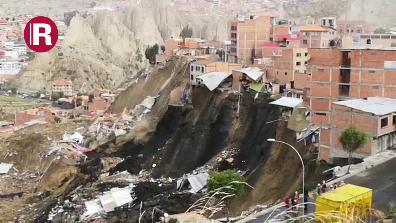 Deslizamiento en la zona de Bajo Llojeta de La Paz.