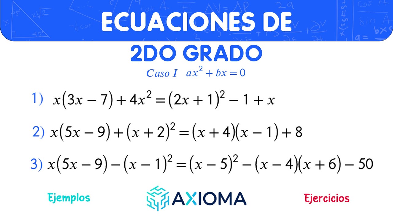 ECUACIONES DE SEGUNDO GRADO CASO I - Factor Común
