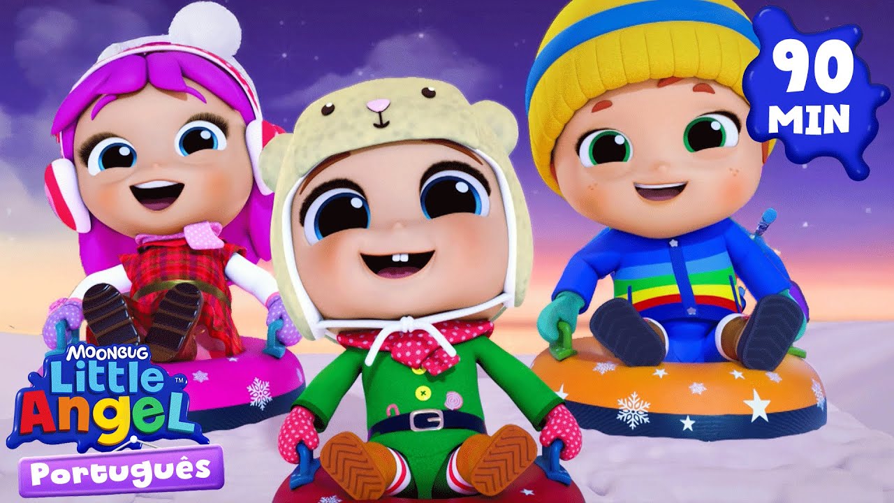 Brincando na neve com os meus irmãos 🌨️ Little Angel Brasil | Músicas Infantis em Português