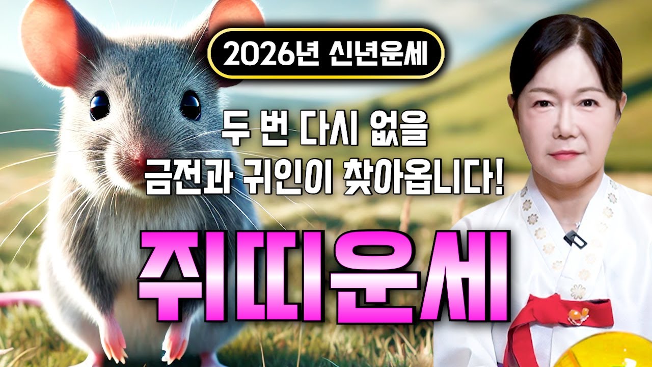 🌟2026년 대박나는 쥐띠운세🌟 조상님이 올한해 수십억을 벌어다준다!! 초대박나는 쥐띠운세! 돈벼락 맞아봅시다~ 48년생 60년생 72년생 84년생 96년생 쥐띠 운세