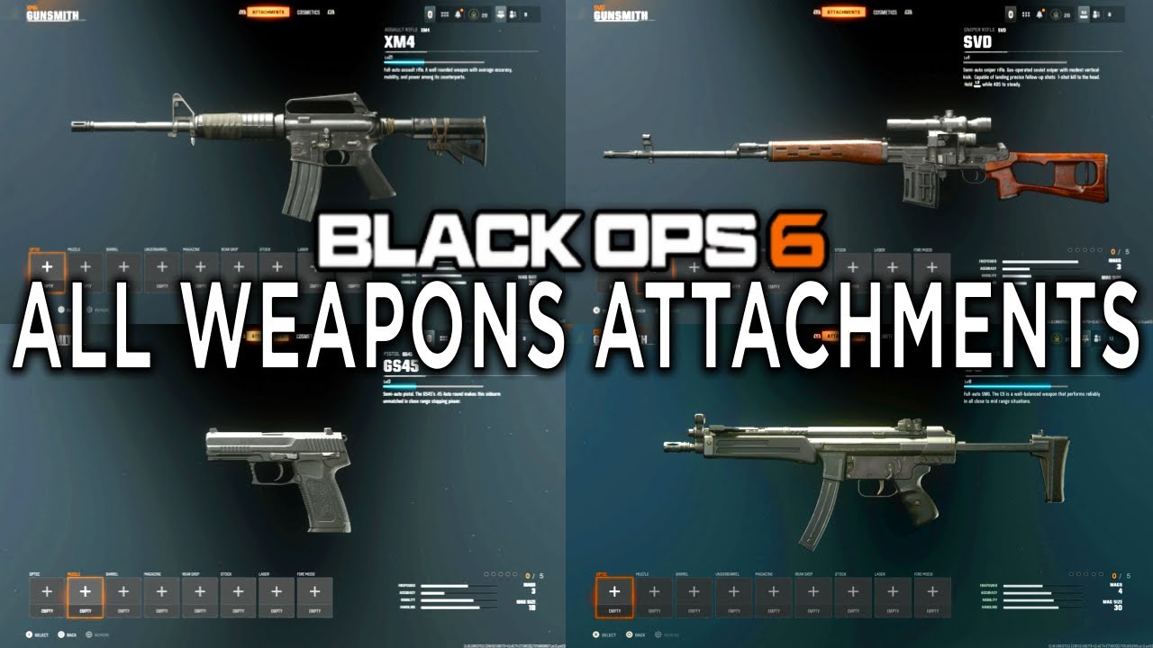 All Weapons Attachments in Black Ops 6 BETA Gunsmith Showcase