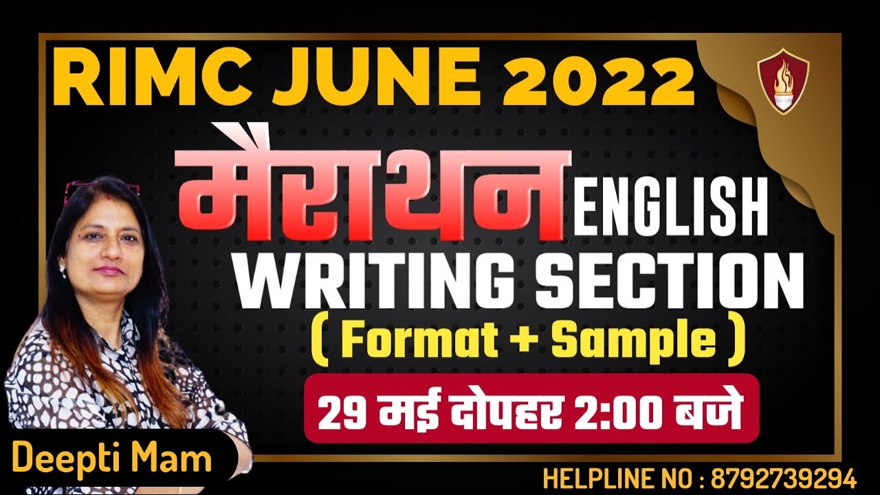 RIMC Marathon | Writing Section | RIMC June 2022  | Deepti Mam | Rimc Coaching