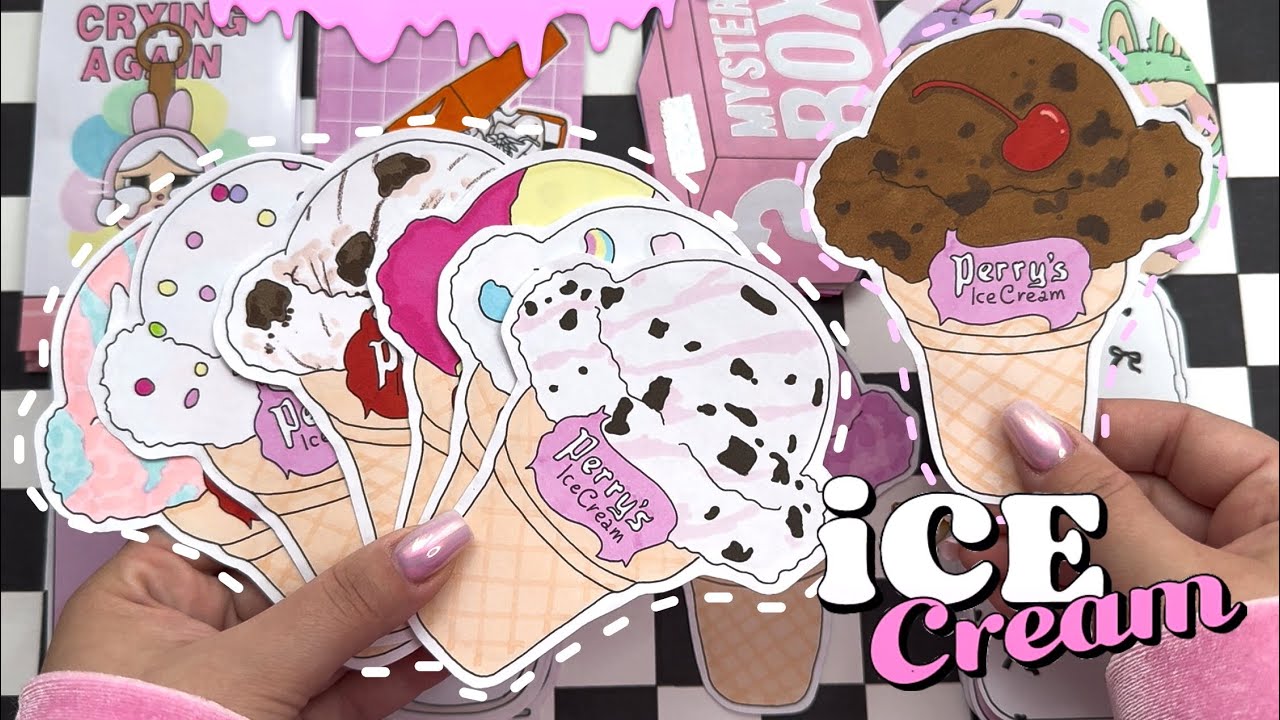 ☀️Летняя вкусняшка🍦Ice Cream 💕🍌 Мороженое 🌸 Бумажные сюрпризы 🎀 розовая распаковка 🧸Просто Бумажная