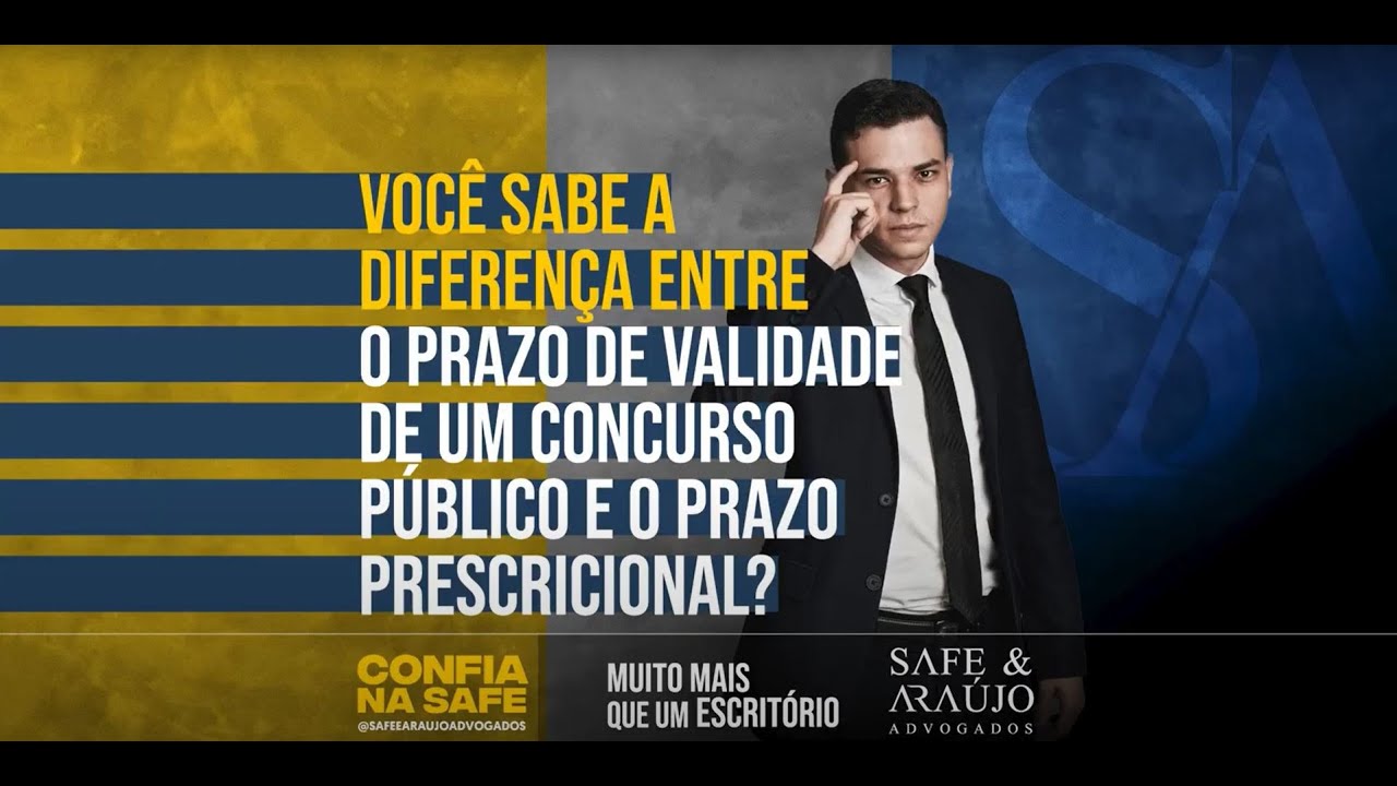 VOC&Ecirc; SABE A DIFEREN&Ccedil;A ENTRE PRAZO DE VALIDADE DE UM CONCURSO P&Uacute;BLICO E O PRAZO PRESCRICIONAL?
