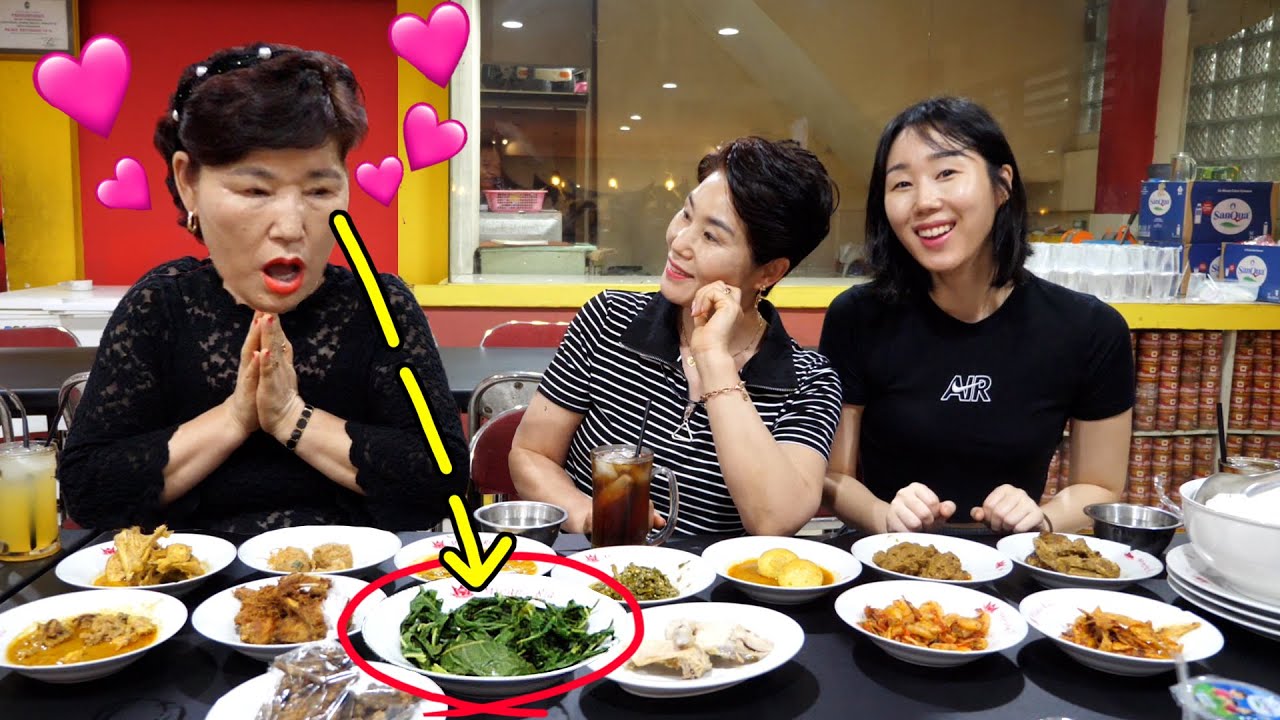 Emak Korea lebih suka daun singkong daripada rendang di RM Padang ya...?