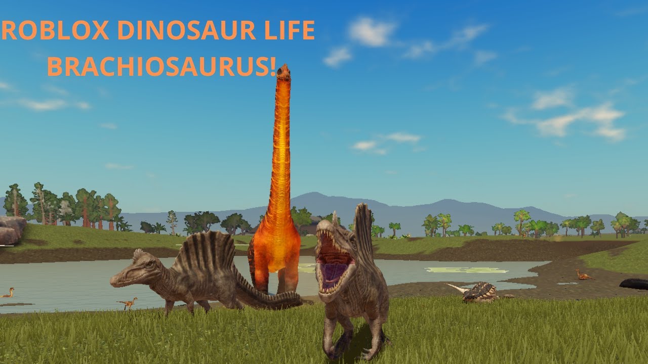 ROBLOX DINOSAUR LIFE BRACHIOSAURUS and spino speed buff!