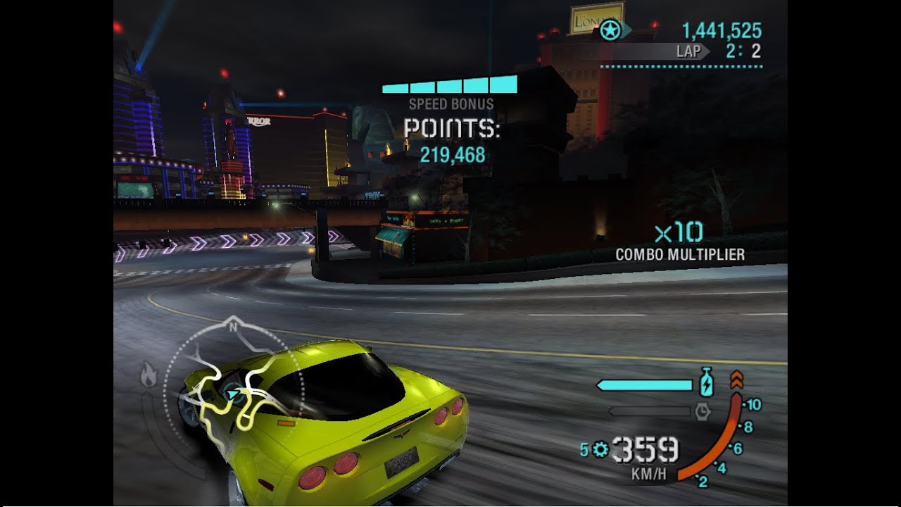 NFS Carbon DRIFT | Starlight Strip | 2 laps Z06 (keyboard)