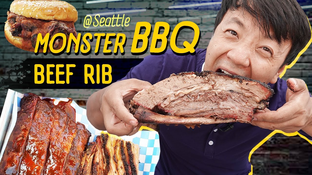 MASSIVE BBQ BEEF RIB | BEST Seattle BBQ Food Review!