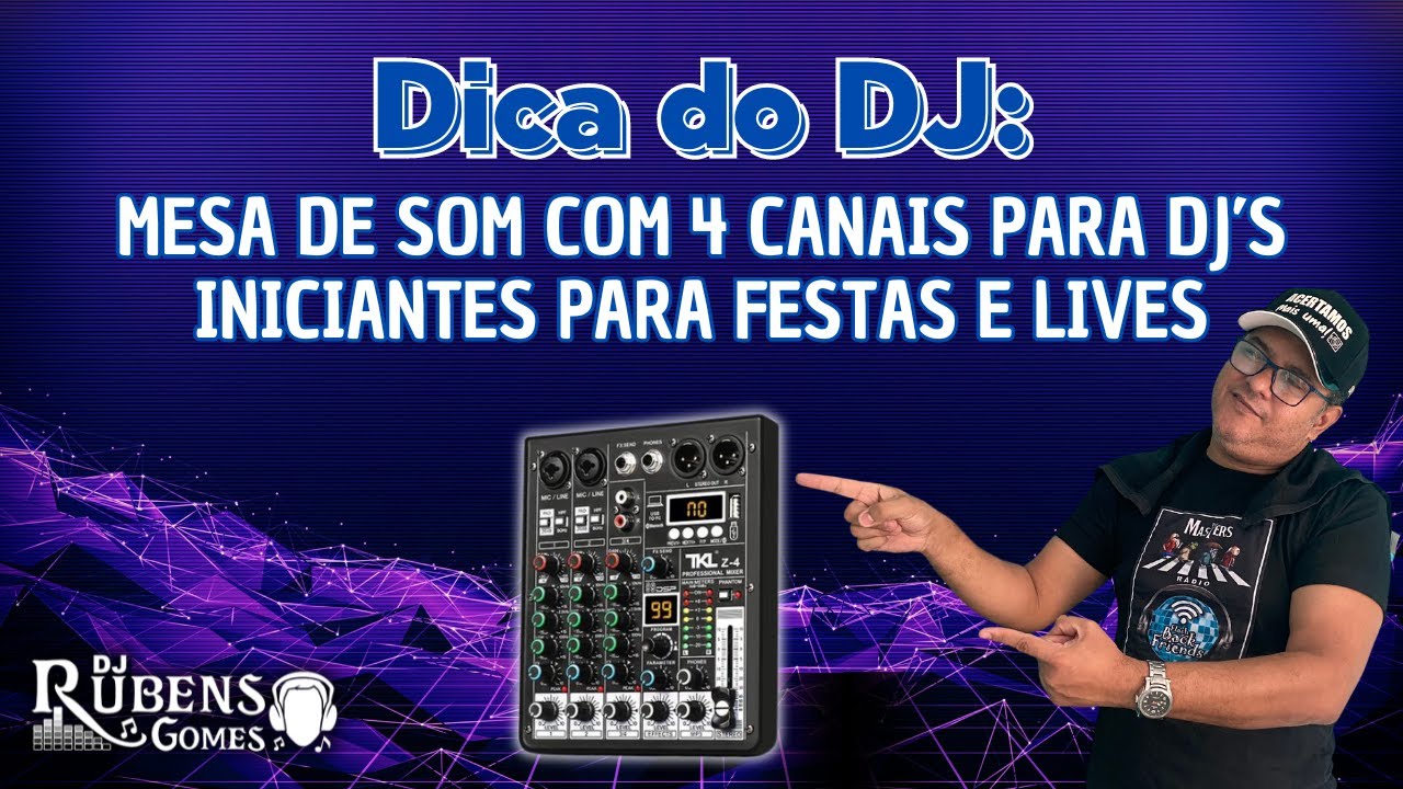 TESTANDO: TKL-Z4 Mixer profissional - mesa de som de 4 canais pra DJs iniciantes para festas e lives