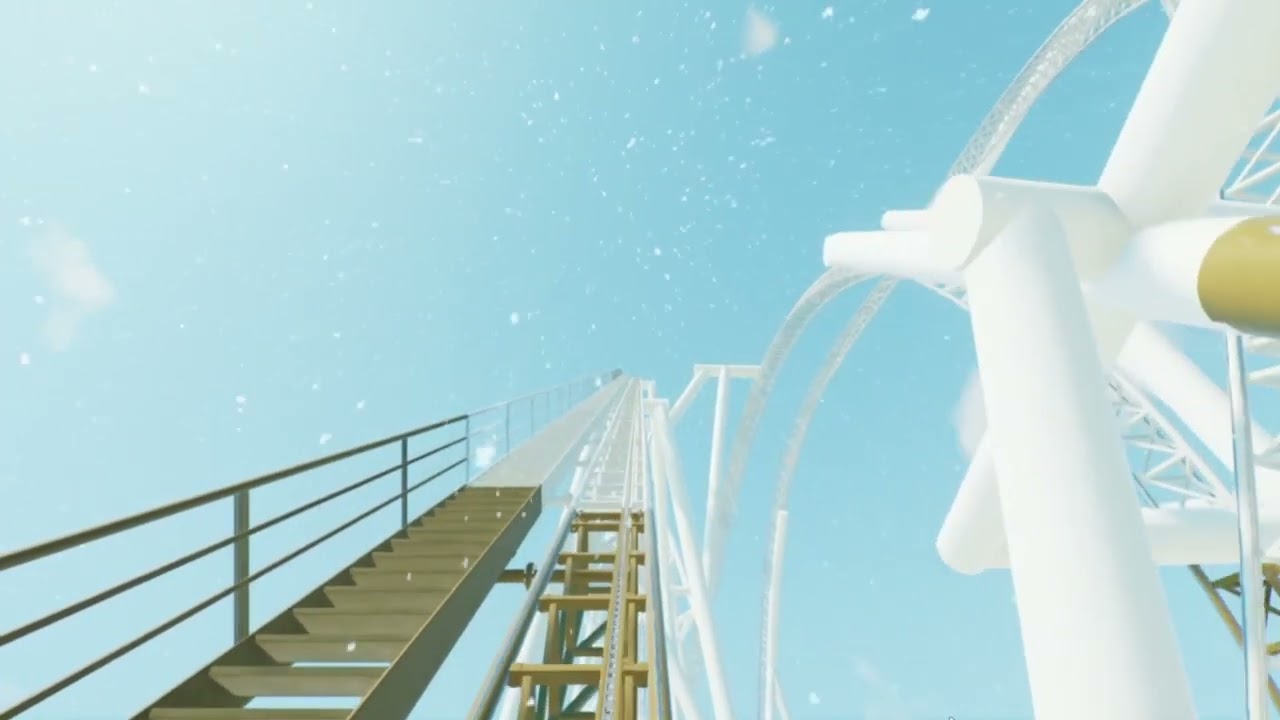 Thorpe park hyperia pov right side front row day time  in the snow on planet coaster 2