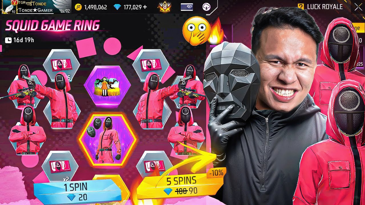 Squid Game Pink Guard Criminal बेकार hai ?? 5000 💎 Top up 😱 Tonde Gamer #ffmxsquidgame