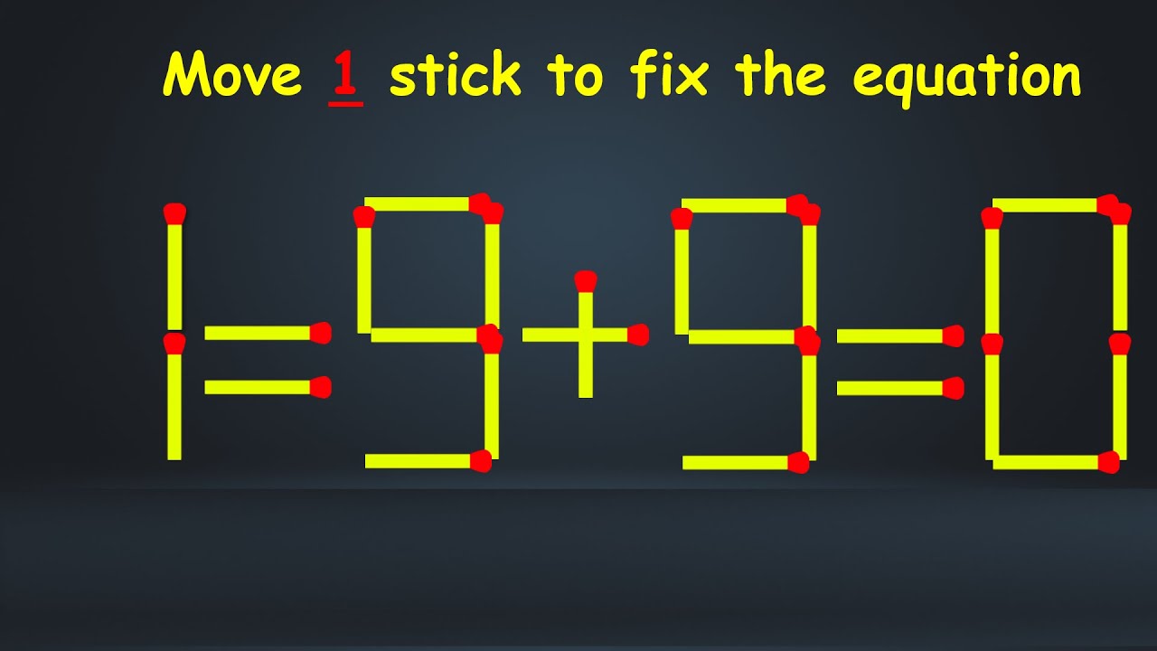 Can You Solve This Matchstick Puzzle? | Move 1 Stick to Fix the Equation!