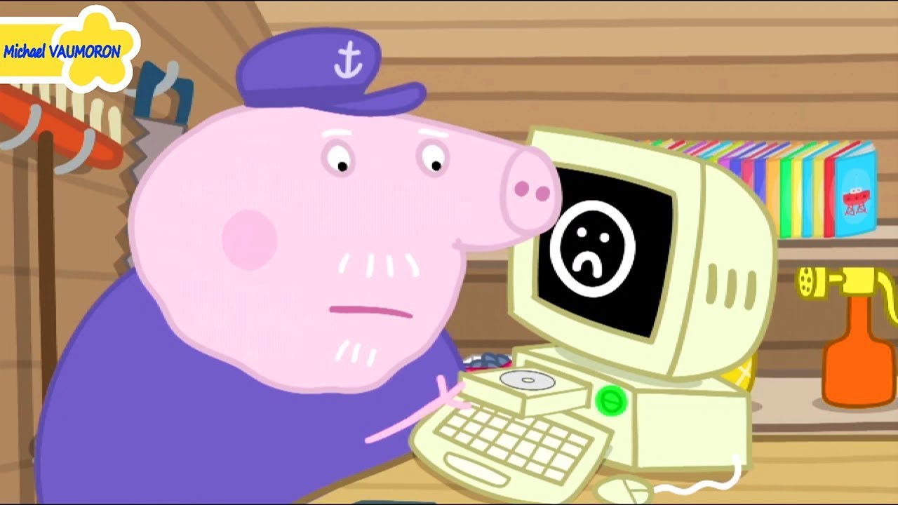 GRANDPA PIG'S COMPUTER   Peppa pig Cartoon for kids