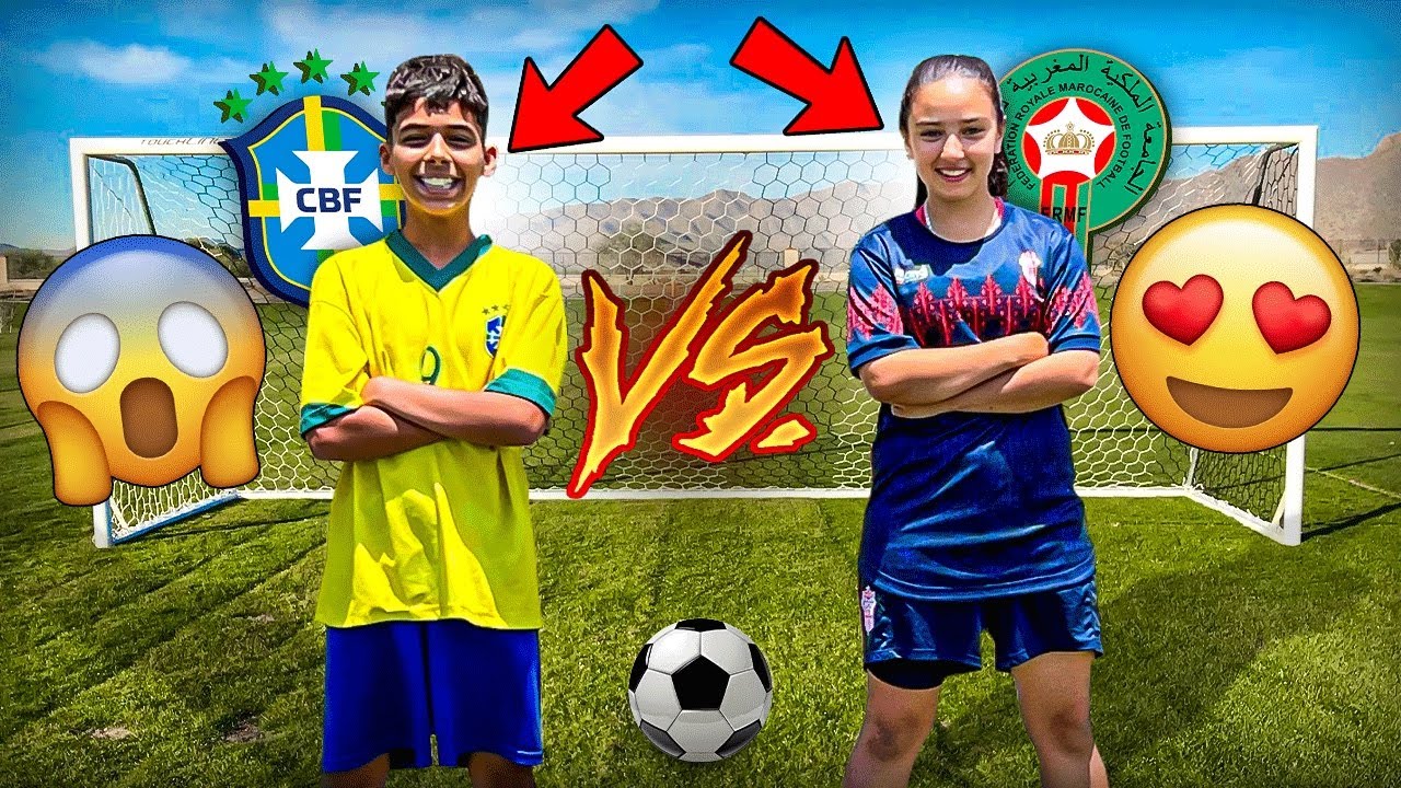 تحدي كرة القدم أخي ضد صديقته 😍⚽️ شوفوا شكون ربح فأخير 🔥😱