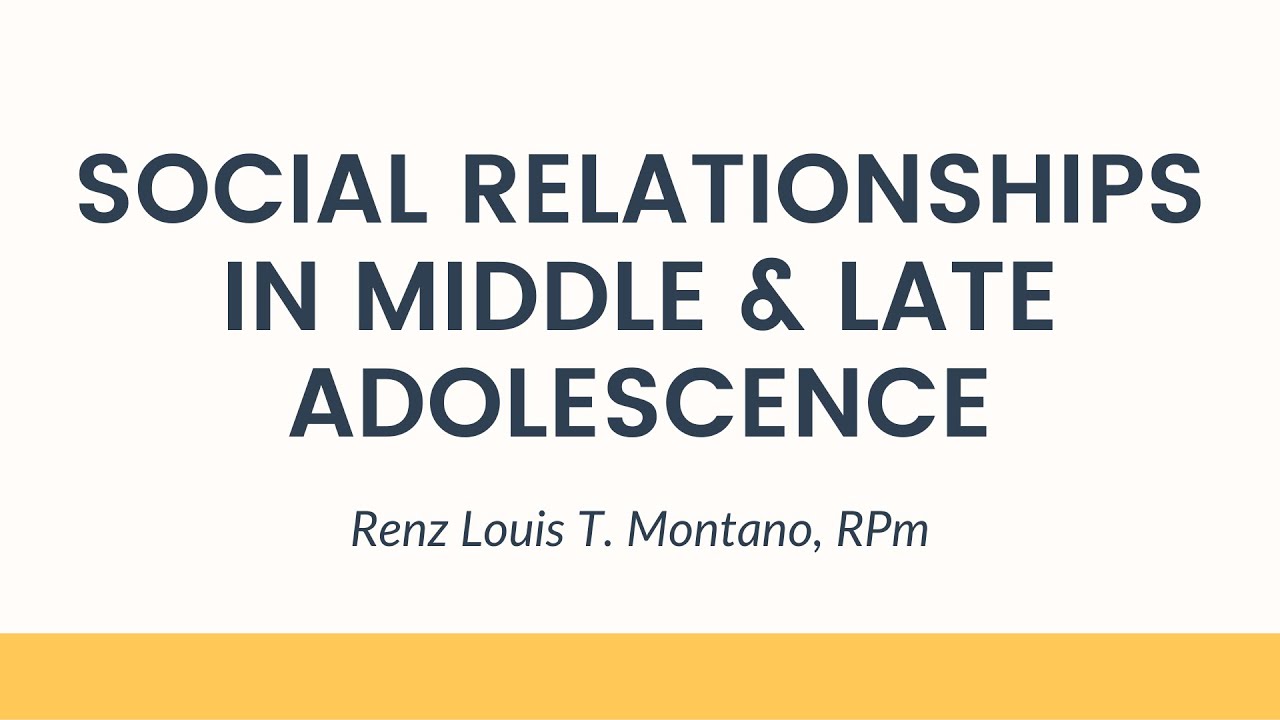 Social Relationships - Personal Development for Senior High School Students