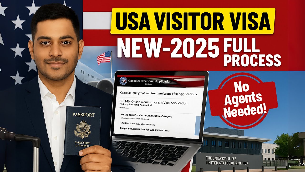 USA Visitor Visa 2025 🇺🇸 | Step-by-Step B1/B2 Process | DS-160 Form, Visa Date, Visa Interview Hindi