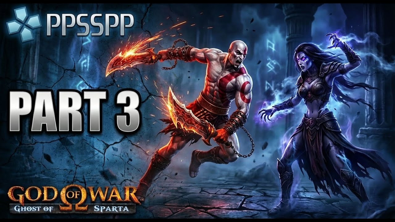 God of War: Ghost of Sparta Part 3 (PSP) | Kratos fights Erinys | Gameplay Walkthrough PPSSPP