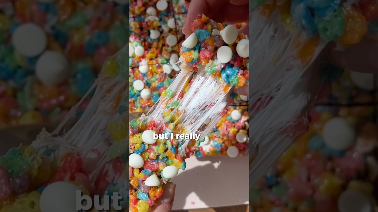 Лакомства из рисовых хлопьев Fruity Pebbles #рецепт #безвыпечки #fruitypebbles #fruitypebblekrisp...