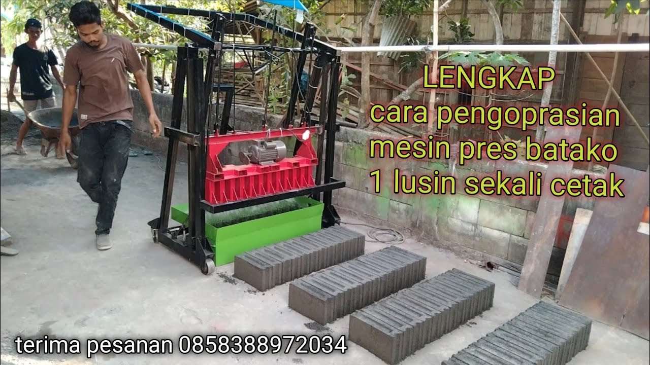 uji coba mesin pres batako pesanan Bp Ismanto yg ada di Palembang #gudangilmu