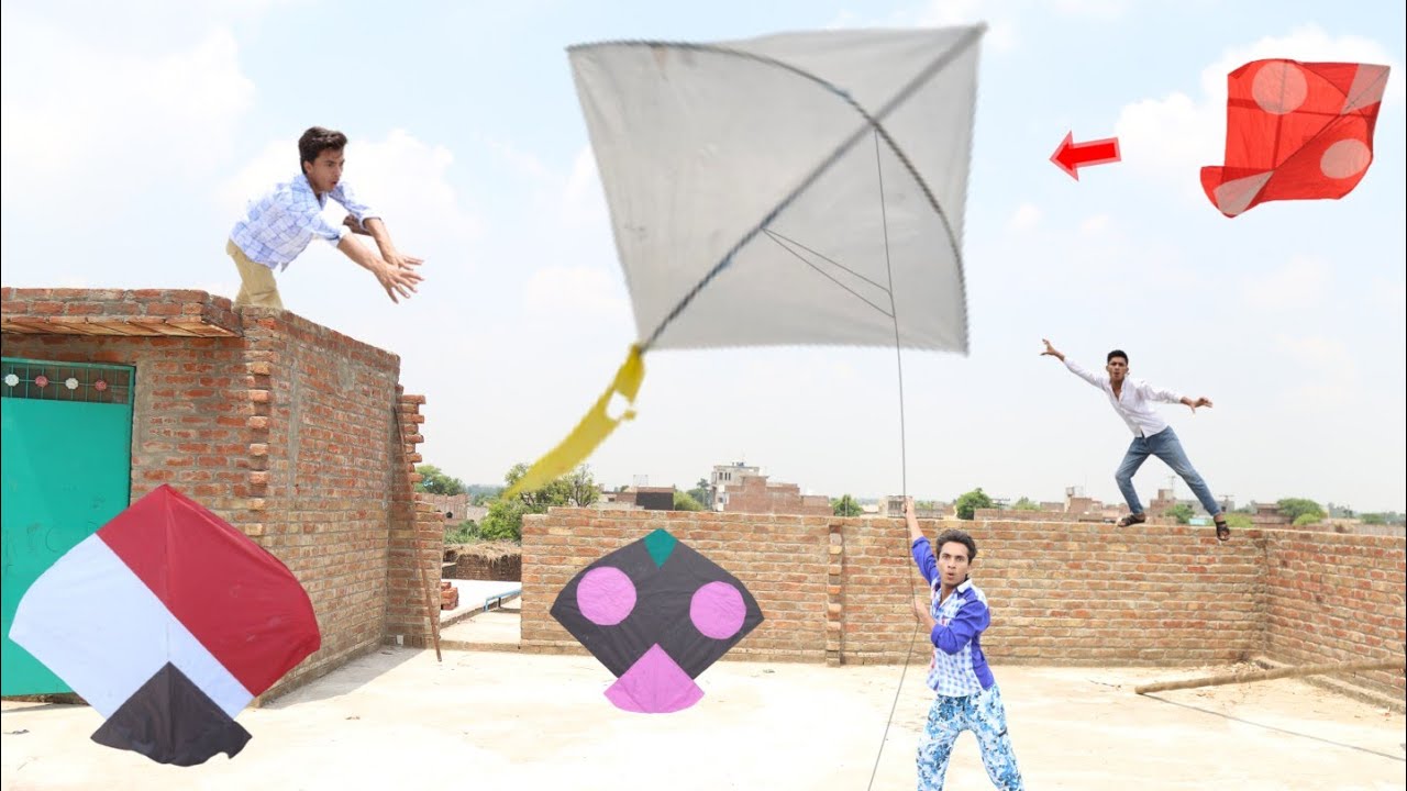 Big Plastic bags Kite Vs Kite In Rain Day