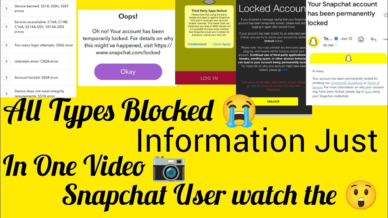 All Types Snapchat Account Blocked Errors | SS06 SS07 SS18 Permanent Lock Solution 2025