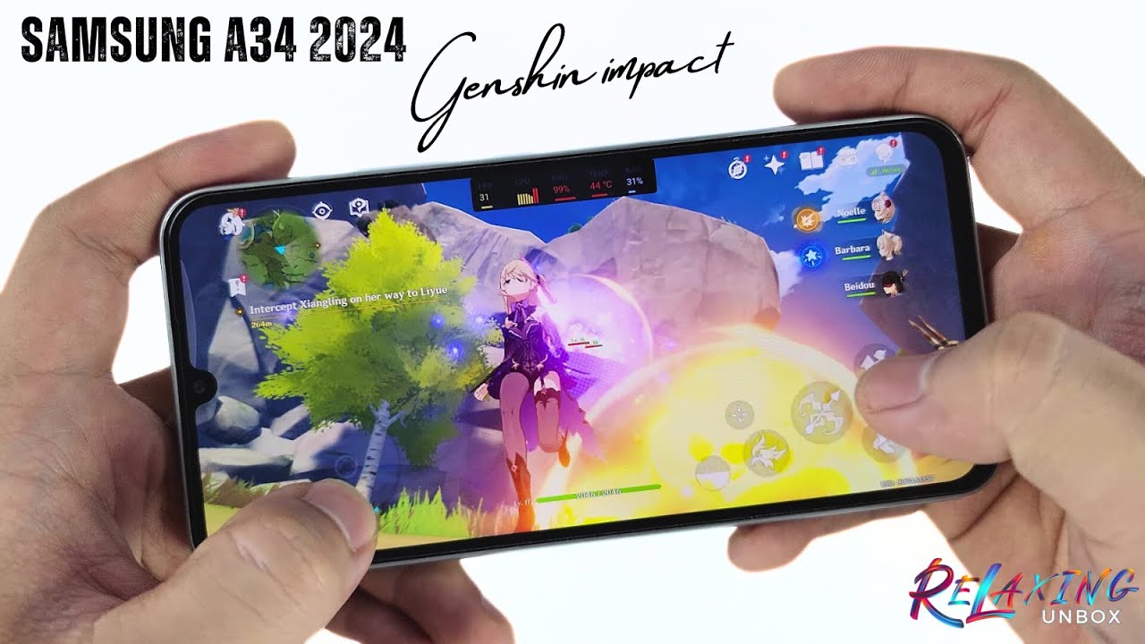 Samsung Galaxy A34 5G Genshin Impact Battery Drain test Update 2024 | Dimensity 1080