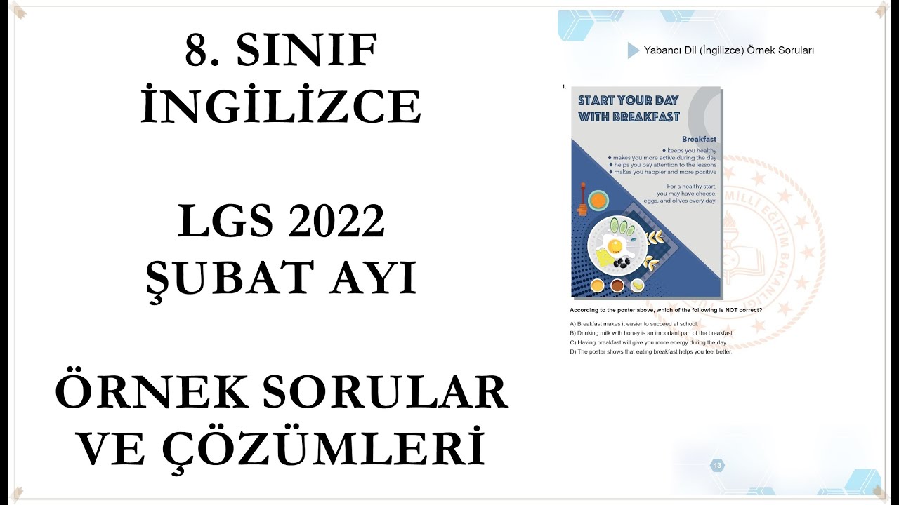 İngilizce, Şubat Ayı Örnek Soruların Çözümleri - 2022 LGS (8. Sınıf) #Lgs #İngilizce
