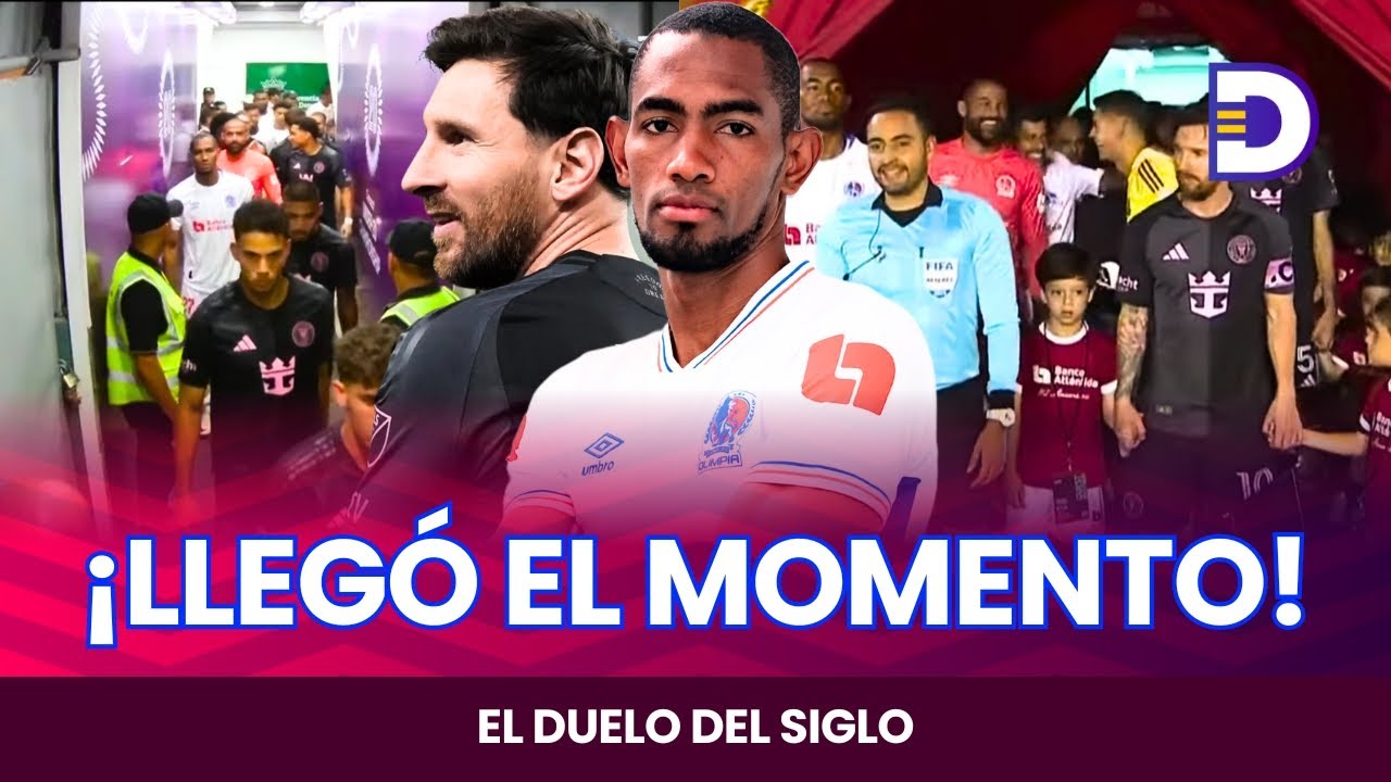 Lionel Messi y el Inter Miami pisan el Olímpico para el protocolo inaugural ante Olimpia