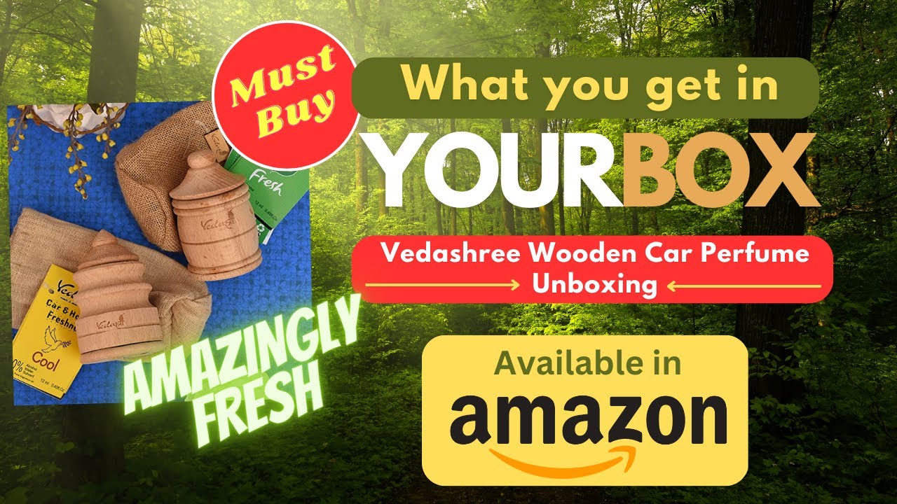 Vedashree Wooden Car Perfume For Cupholder Fresh, Eco Friendly Car Air Freshener #unboxing #YourBox