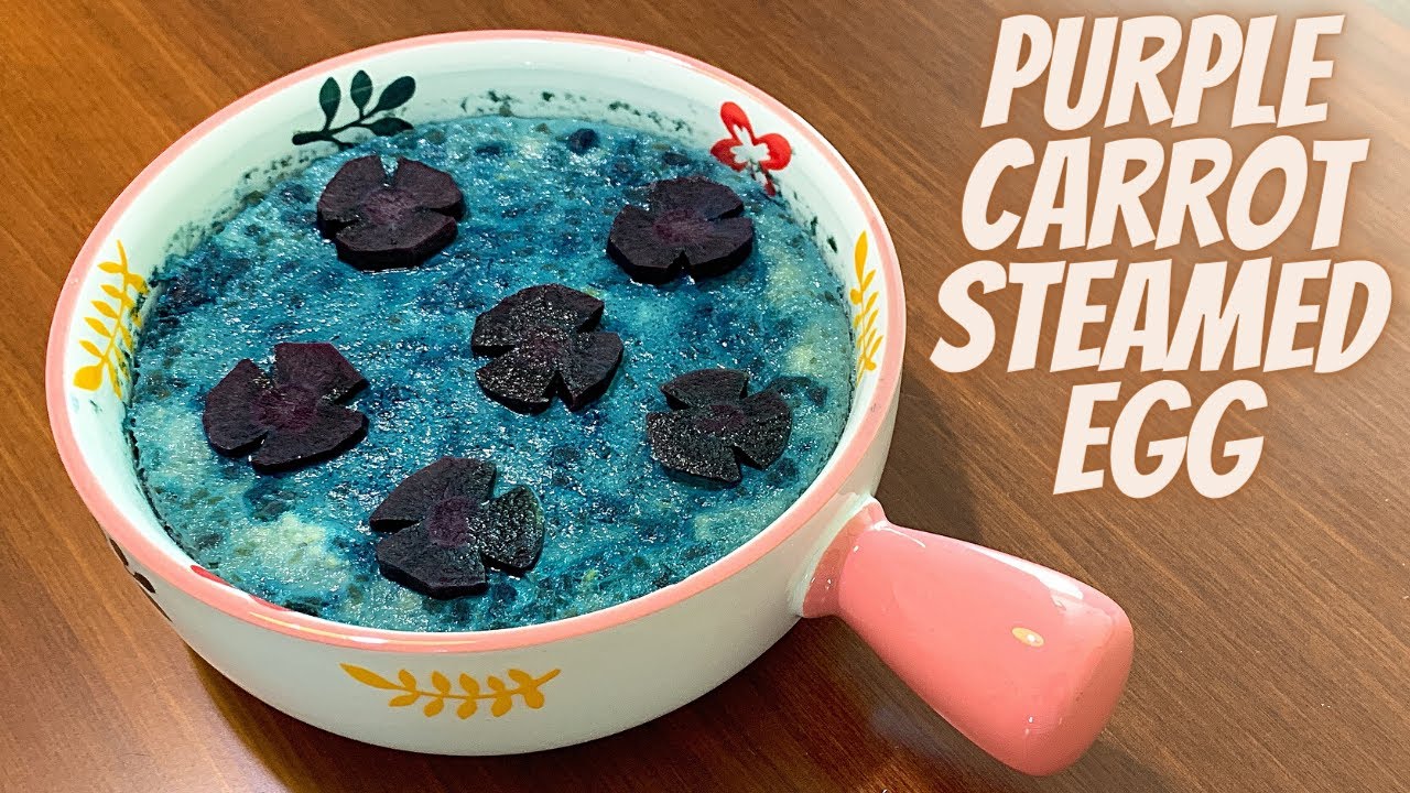 PURPLE CARROT STEAMED EGG|HOW TO COOK PURPLE CARROTS|PURPLE CARROT STEAM EGG|COOKING PURPLE CARROTS
