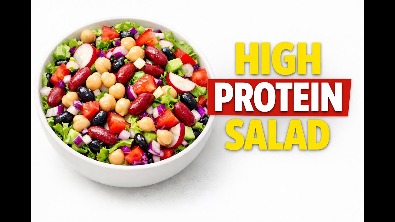 High Protein Bean & Veggie Salad | Healthy Easy Recipe salad done