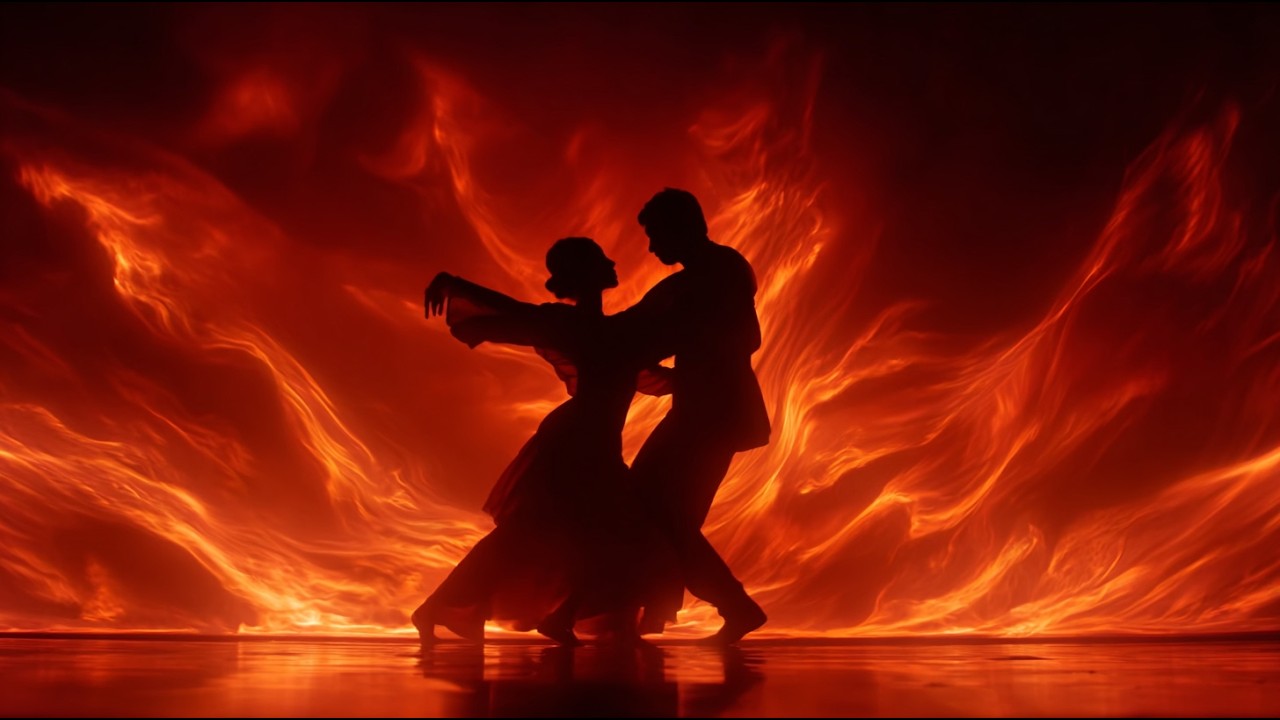 Romantic Jazz Ambience 🎷 (1 Hour) | Fire Dance Silhouettes
